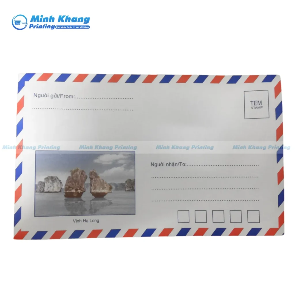 Mẫu bao thư bưu điện in Offset, đảm bảo màu sắc đồng nhất khi gửi qua mọi bưu điện