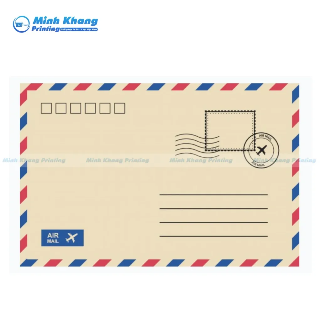 Mẫu phong bì bưu điện sọc (Air Mail), quy chuẩn cho gửi quốc tế qua DHL/FedEx