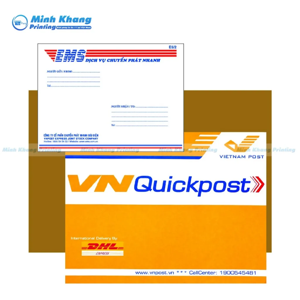 Mẫu bao thư bưu điện EMS in ấn chất lượng, nâng cao uy tín khi gửi tại bưu điện