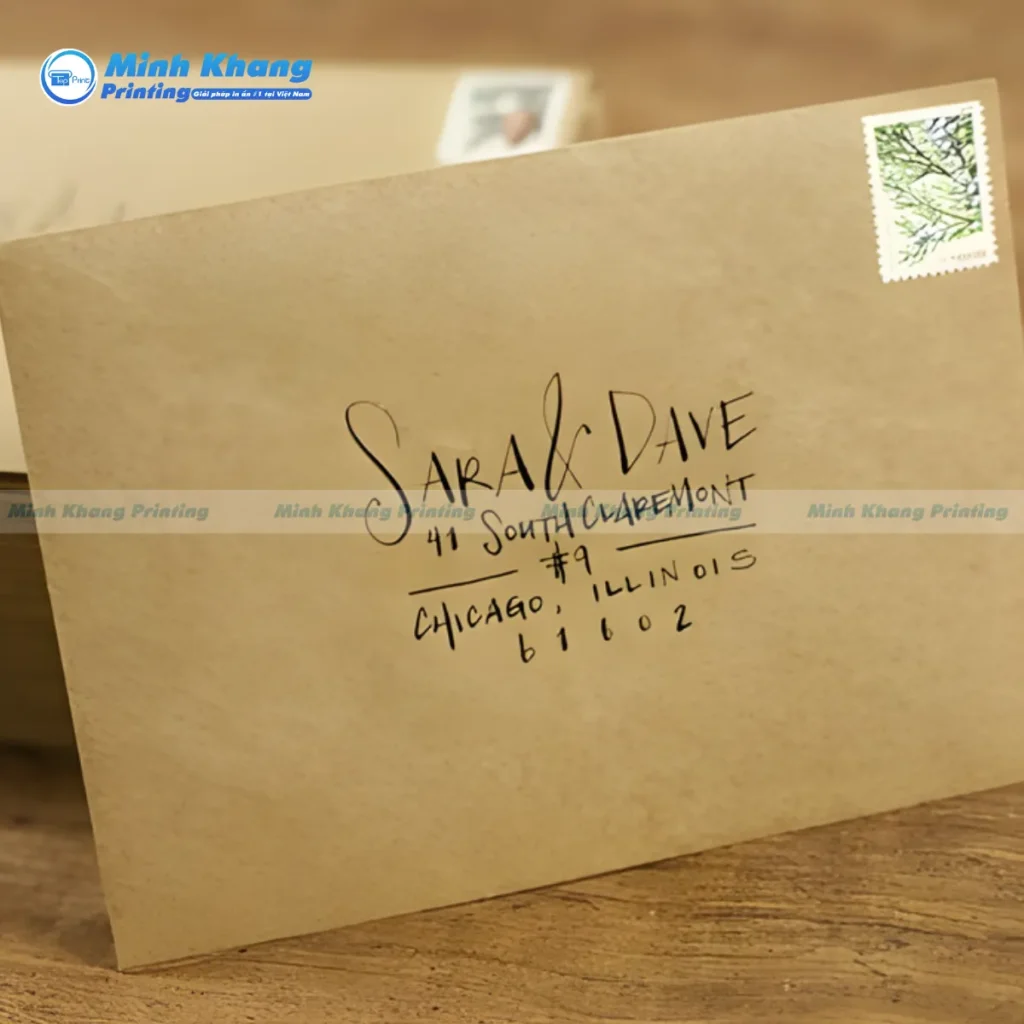 Mẫu bao thư Kraft nắp ngang truyền thống thường được dùng trong các văn phòng