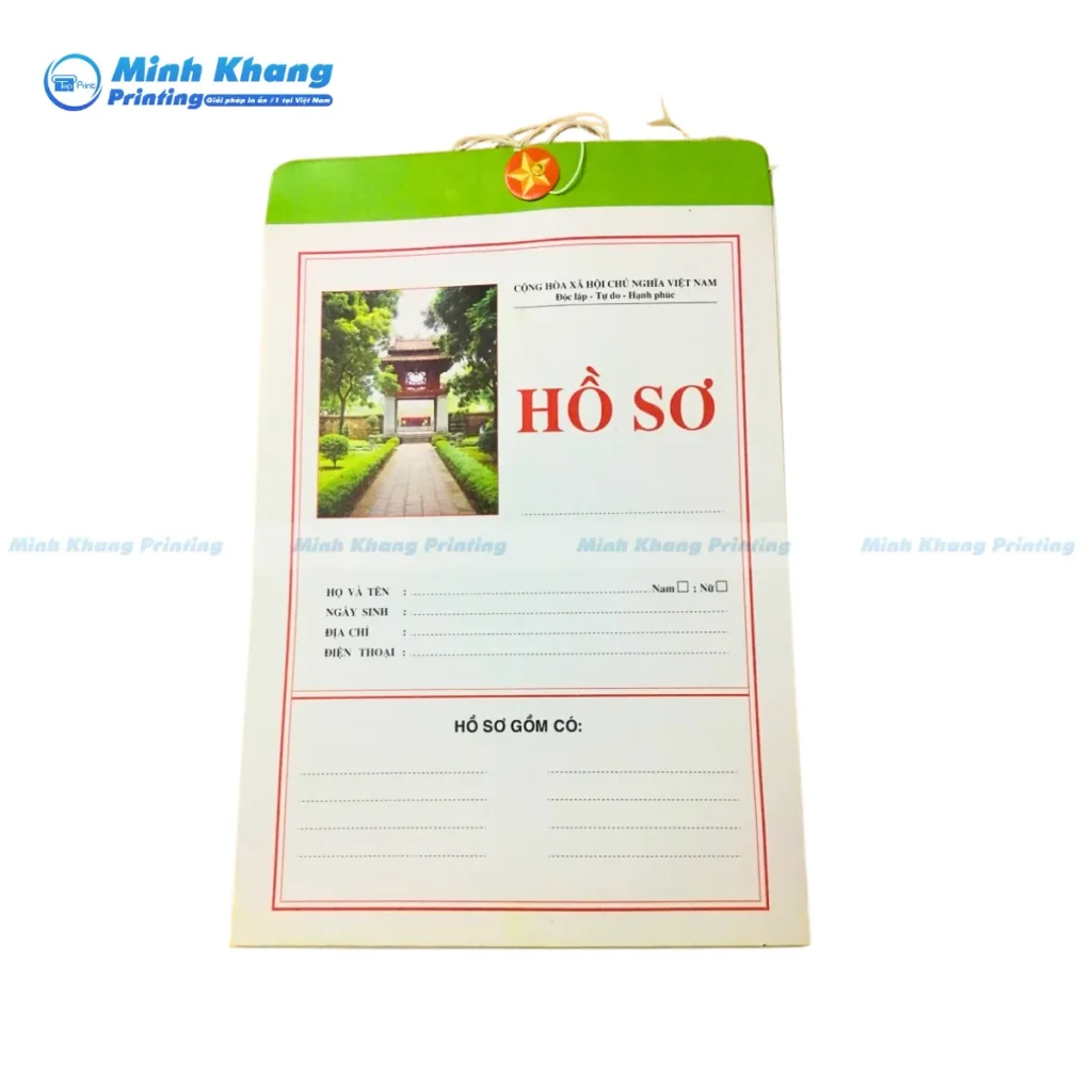 Mẫu bao thư hồ sơ in trên giấy Couche cán màng mờ tạo nên cảm giác vô cùng sang trọng và chuyên nghiệp
