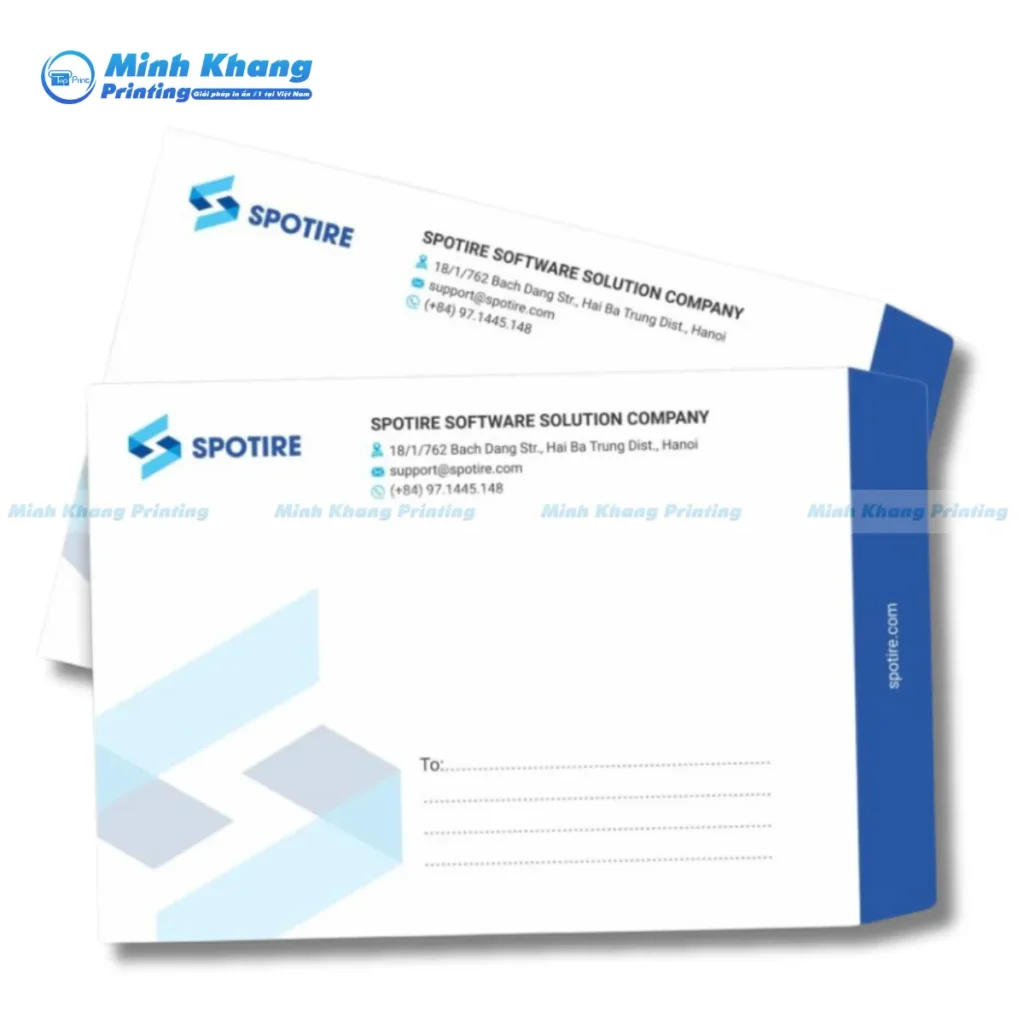 Mẫu bao thư hồ sơ màu xanh navy truyền thống tạo cảm giác tin cậy cho doanh nghiệp