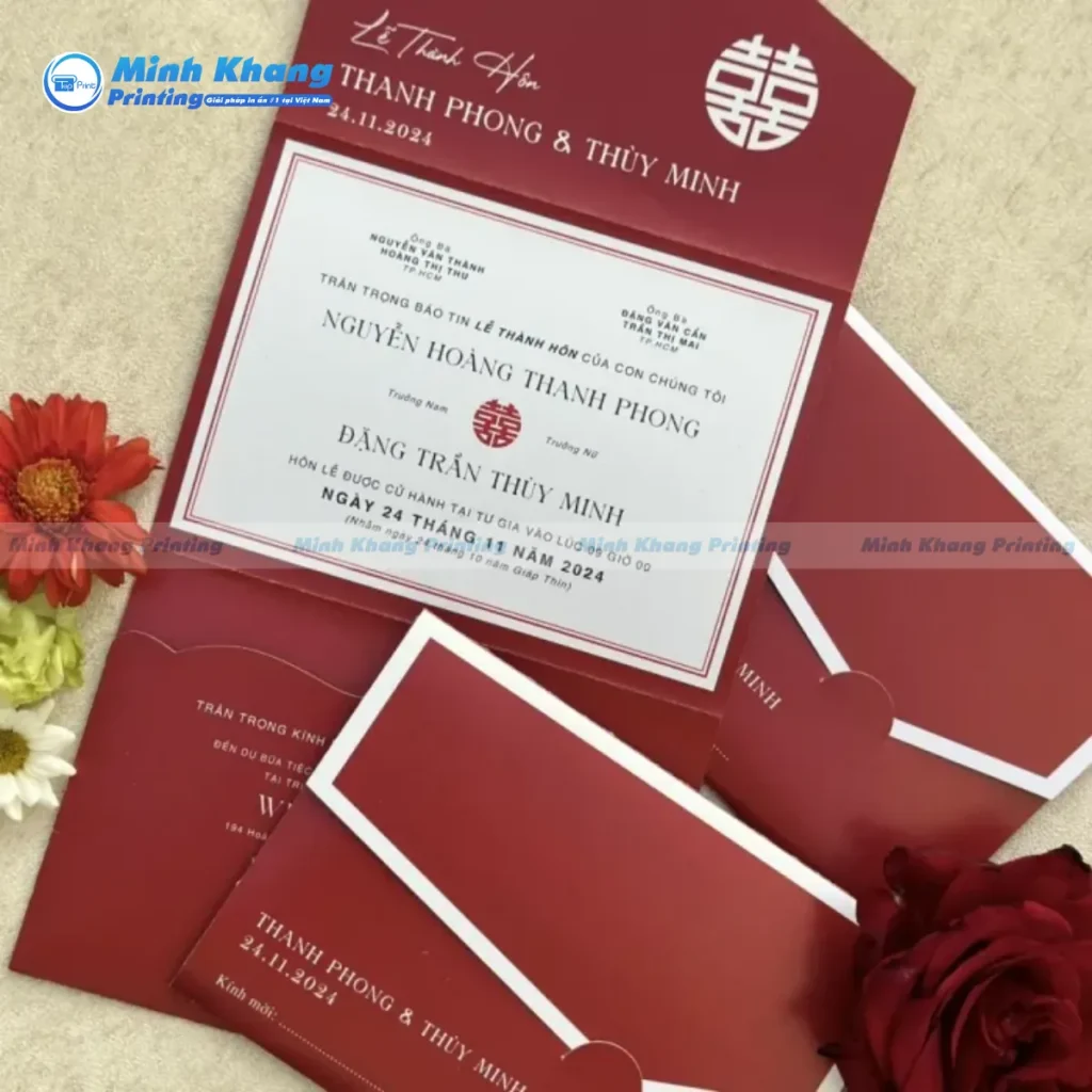 Mẫu bao thư thiệp cưới gấp 3 mới lạ với các dòng thiệp truyền thống