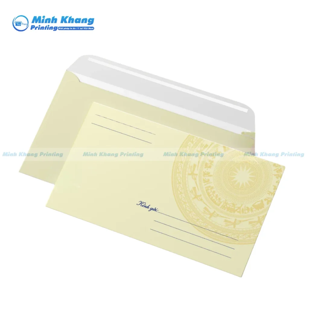 Mẫu thiệp cưới màu vàng kem nhẹ nhàng mang lại cảm giác thanh lịch và nhã nhặn