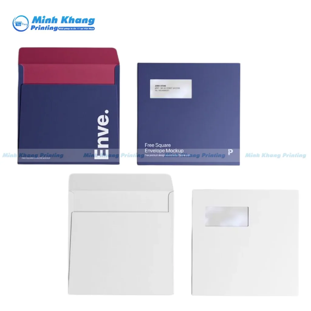 Mẫu bao thư cửa sổ hình vuông phù hợp cho doanh nghiệp gửi bưu điện