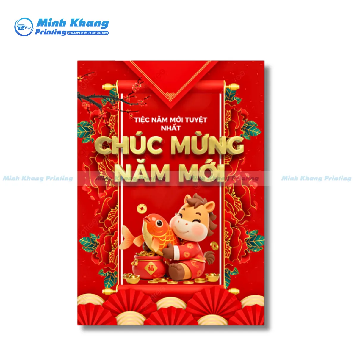 Mẫu poster sử dụng chất liệu Giấy Couche cao cấp, tối ưu cho in poster Tết số lượng lớn lấy ngay