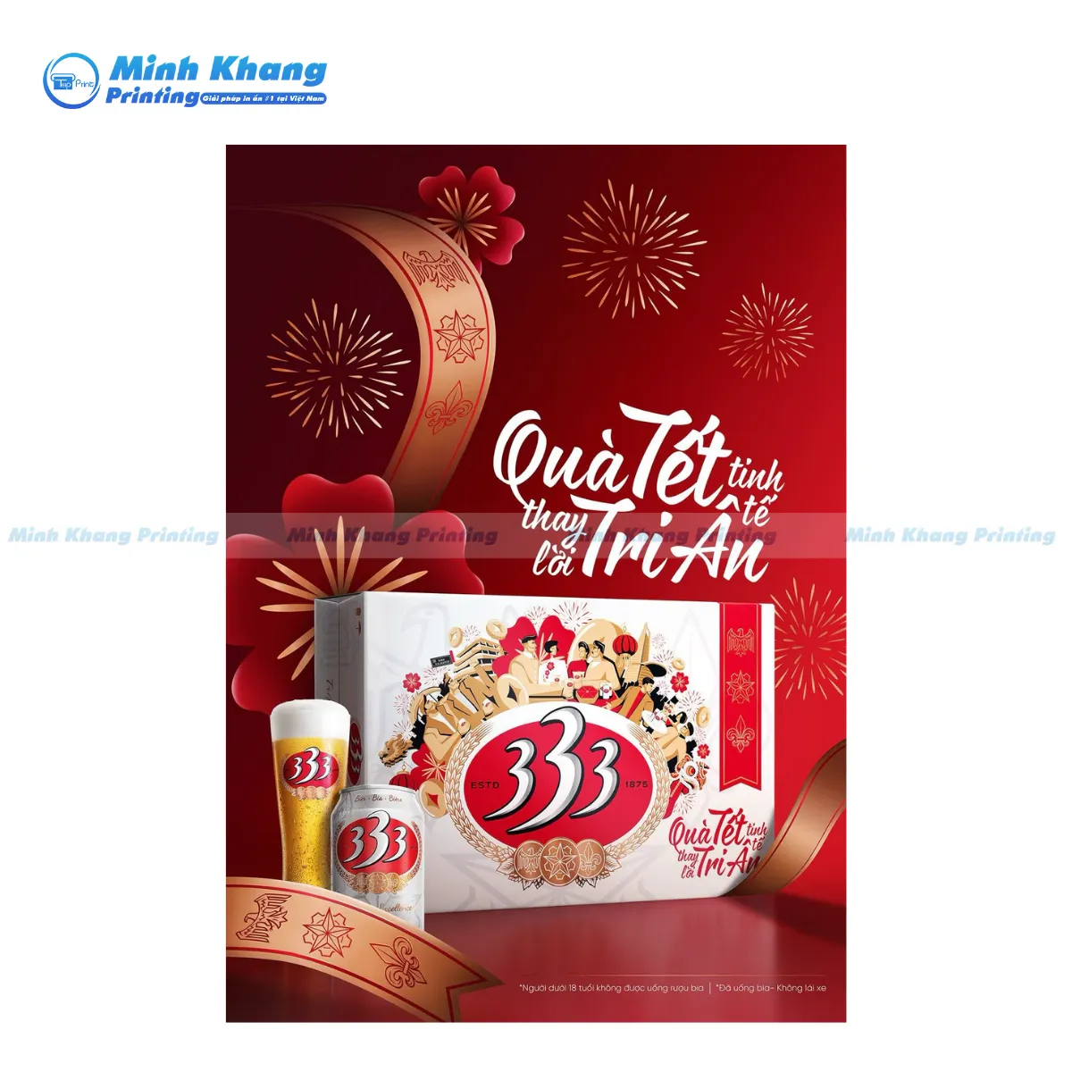 Mẫu poster hộp quà tặng Tết bia 333 