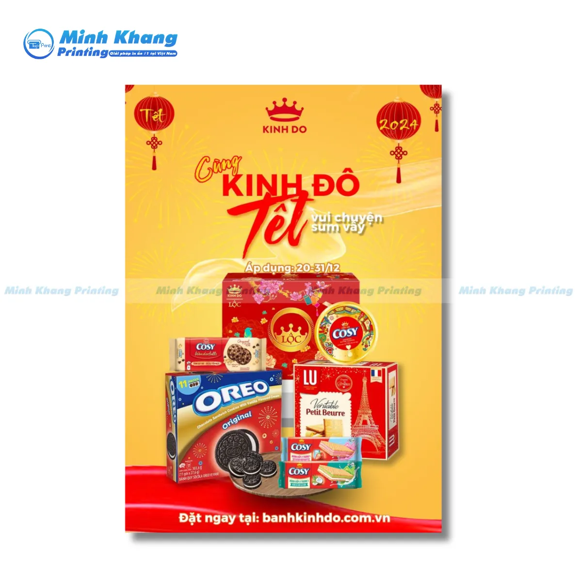 Mẫu poster dán kín quà tặng bánh kẹo Kinh Đô