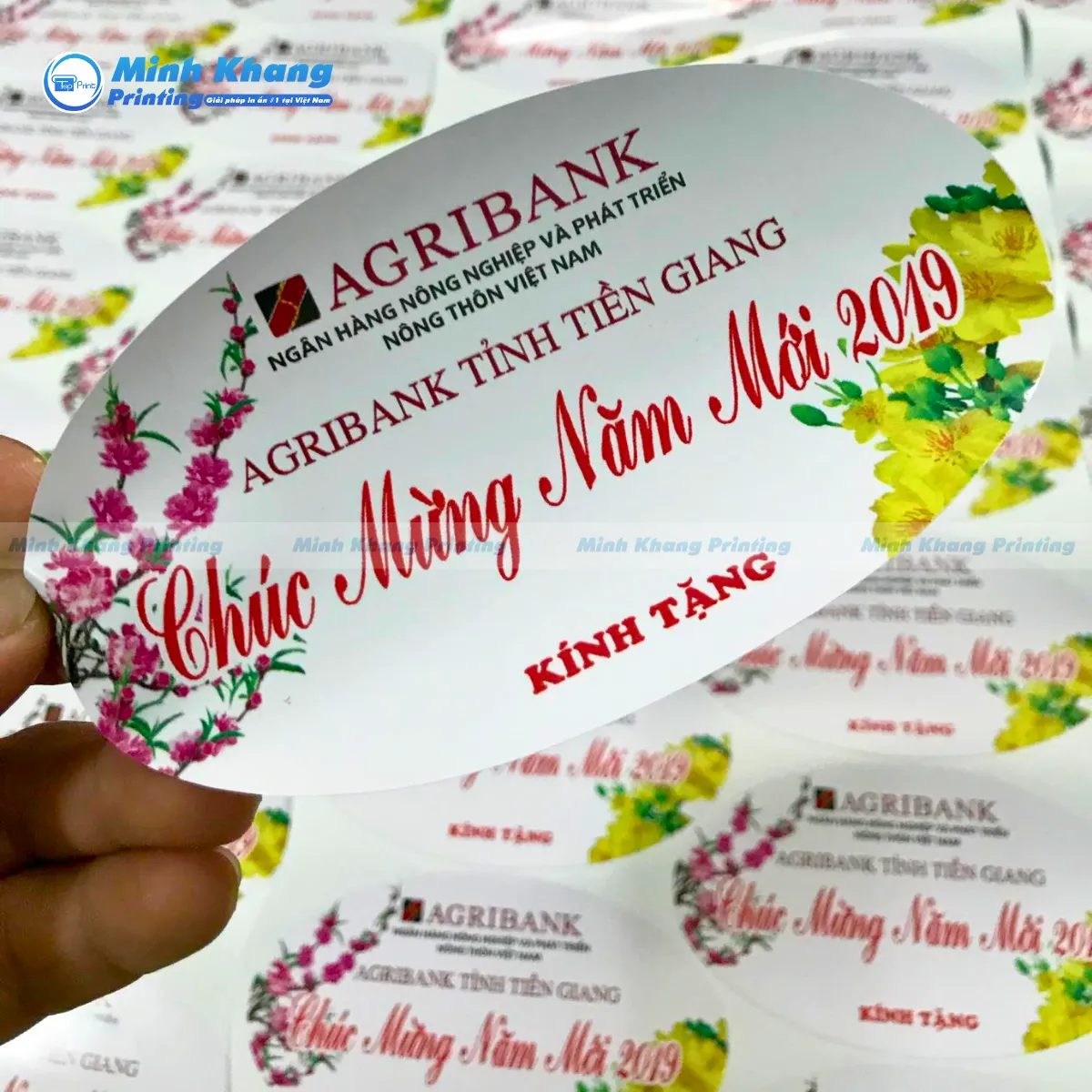 Mẫu tem đẹp in ấn logo doanh nghiệp Argibank, giải pháp marketing hiệu quả cho mùa Tết này
