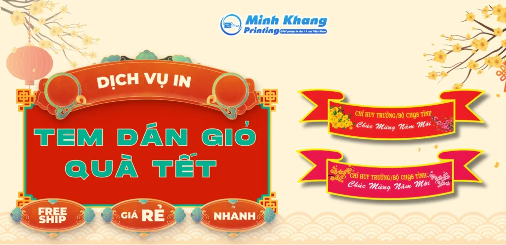 In Tem Dán Giỏ Quà Tết 2026 Bính Ngọ Giá Rẻ, Theo Yêu Cầu