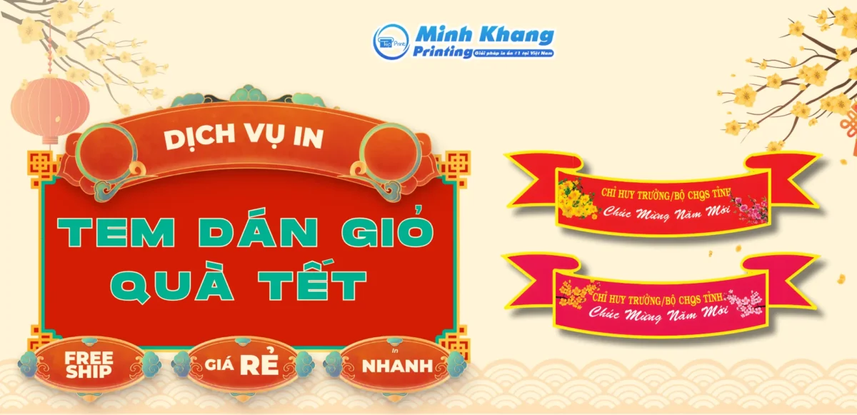 In Tem Dán Giỏ Quà Tết 2026 Bính Ngọ Giá Rẻ, Theo Yêu Cầu