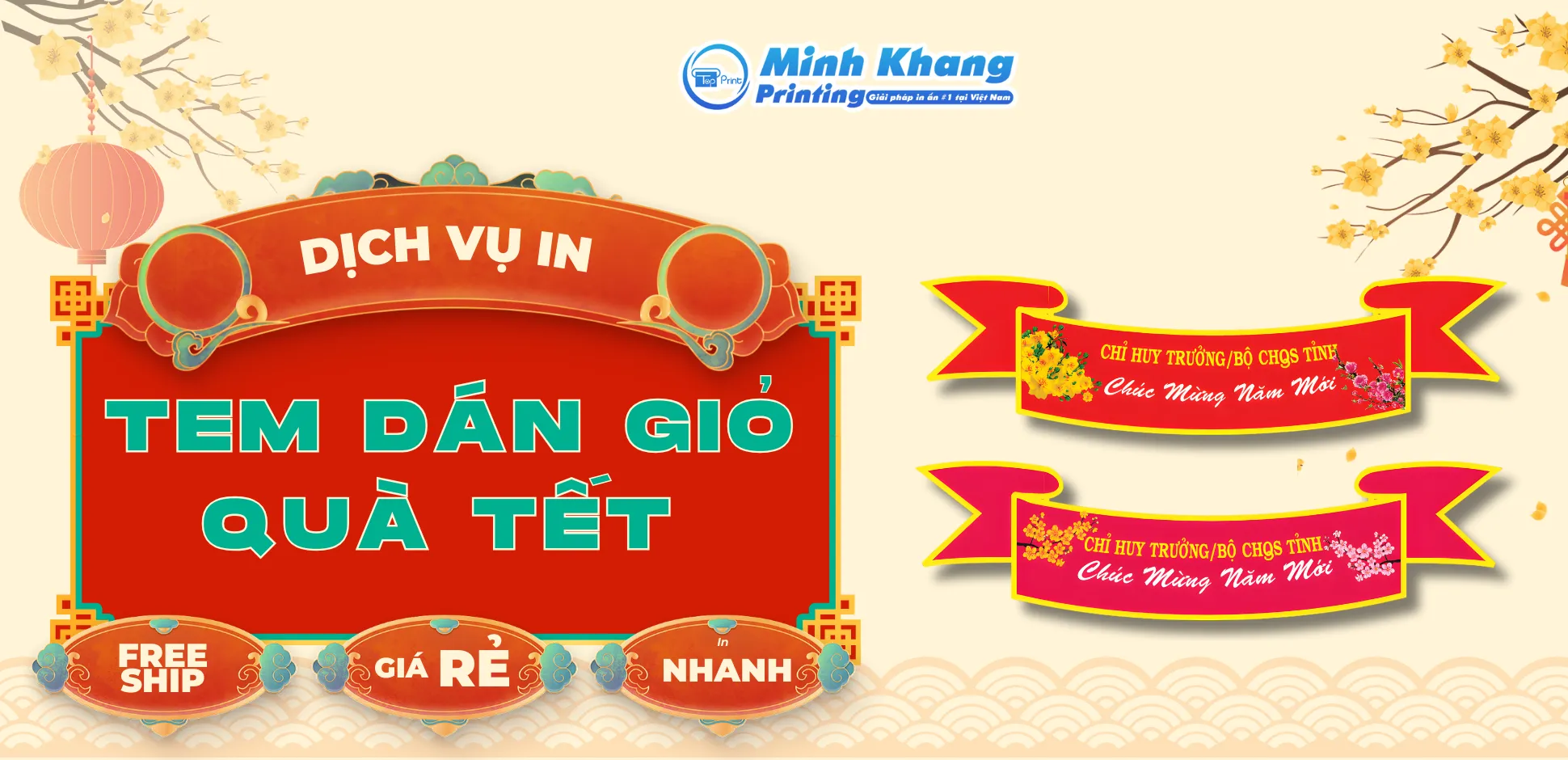 In Tem Dán Giỏ Quà Tết 2027 Đinh Mùi Giá Rẻ & Theo Yêu Cầu