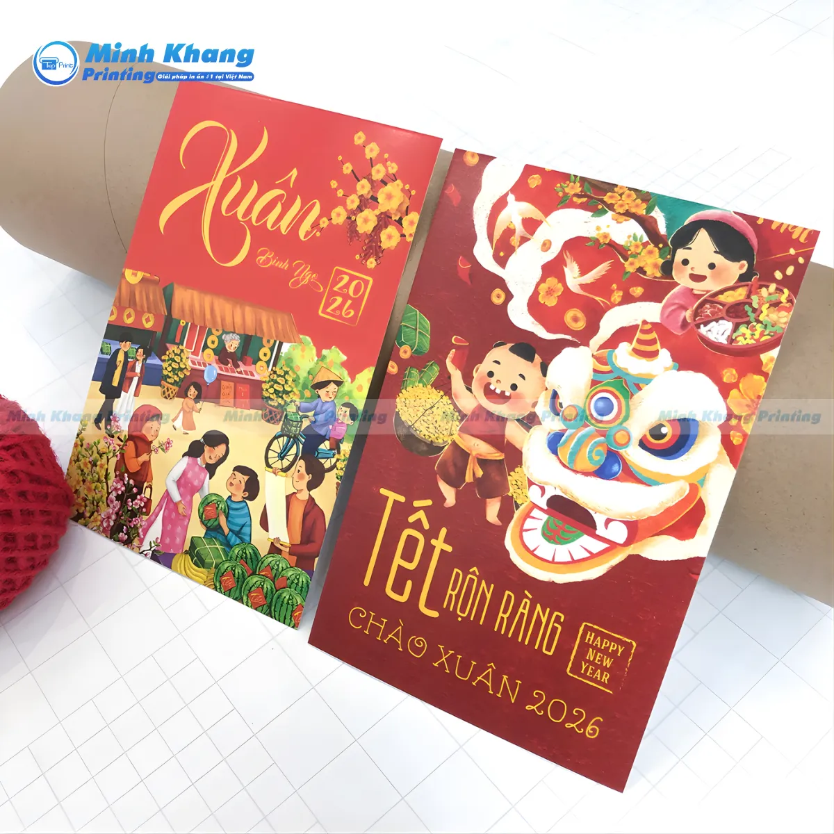 Mẫu thiệp xuân bính ngọ 2026 chúc mừng năm mới thiết kế dễ thương