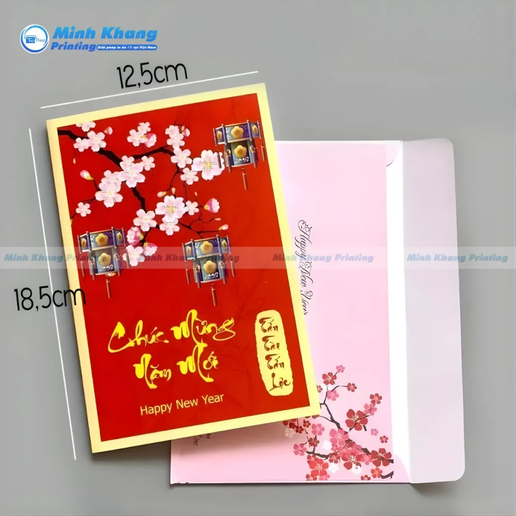 Quy Cách In Ấn & Kích Thước Thiệp Chúc Mừng Năm Mới Đảm Bảo Chất Lượng