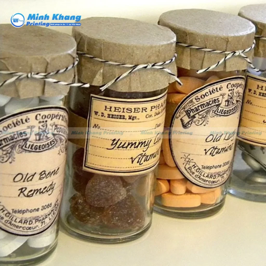 Mẫu nhãn dán hũ thủy tinh tinh tế, tạo điểm nhấn sang trọng cho các dòng thực phẩm khô