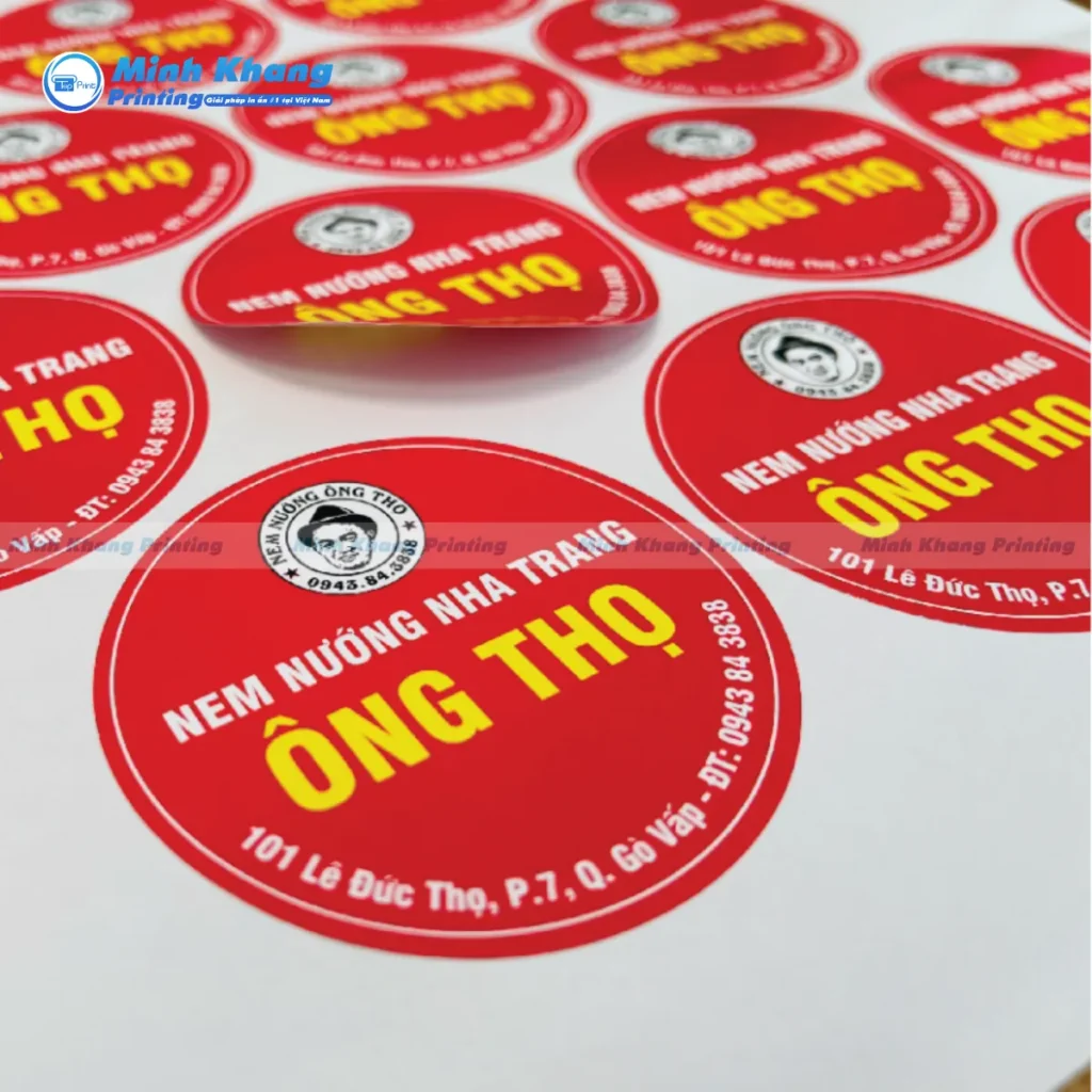 Mẫu logo niêm phong hộp đựng đồ ăn nem nướng Nha Trang Ông Thọ