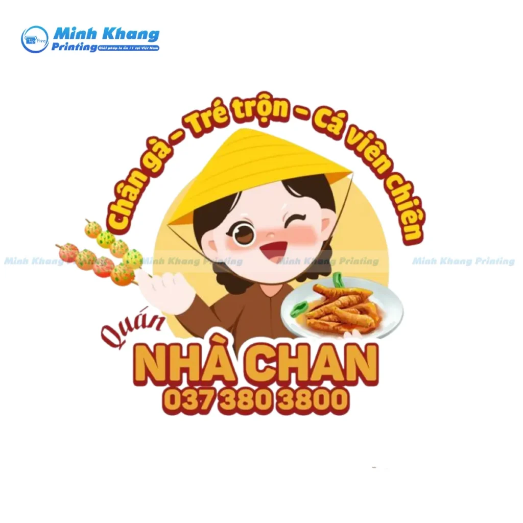Mẫu logo quán chân gà sả tắc sử dụng hình ảnh tươi mát của chanh và sả, tạo cảm giác sạch sẽ