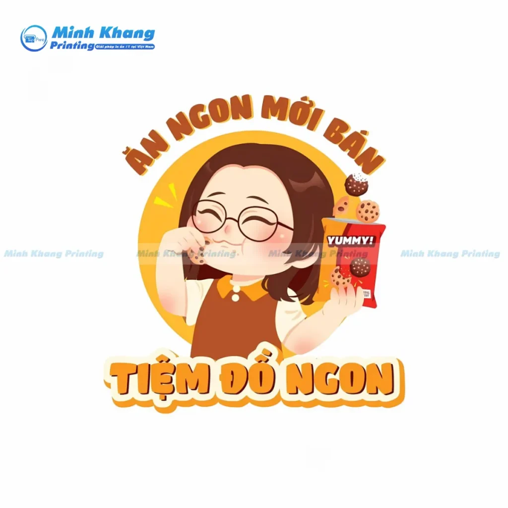 Mẫu logo ăn vặt đường phố mang hơi hướng Retro, gợi nhớ về những kỷ niệm tuổi thơ