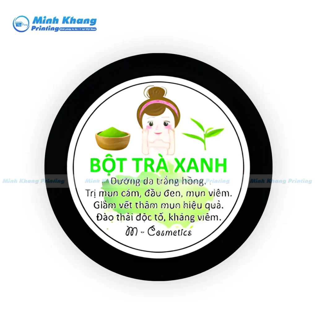 Mẫu logo bột trà xanh cho các chủ shop mỹ phẩm làm đẹp kinh doanh online