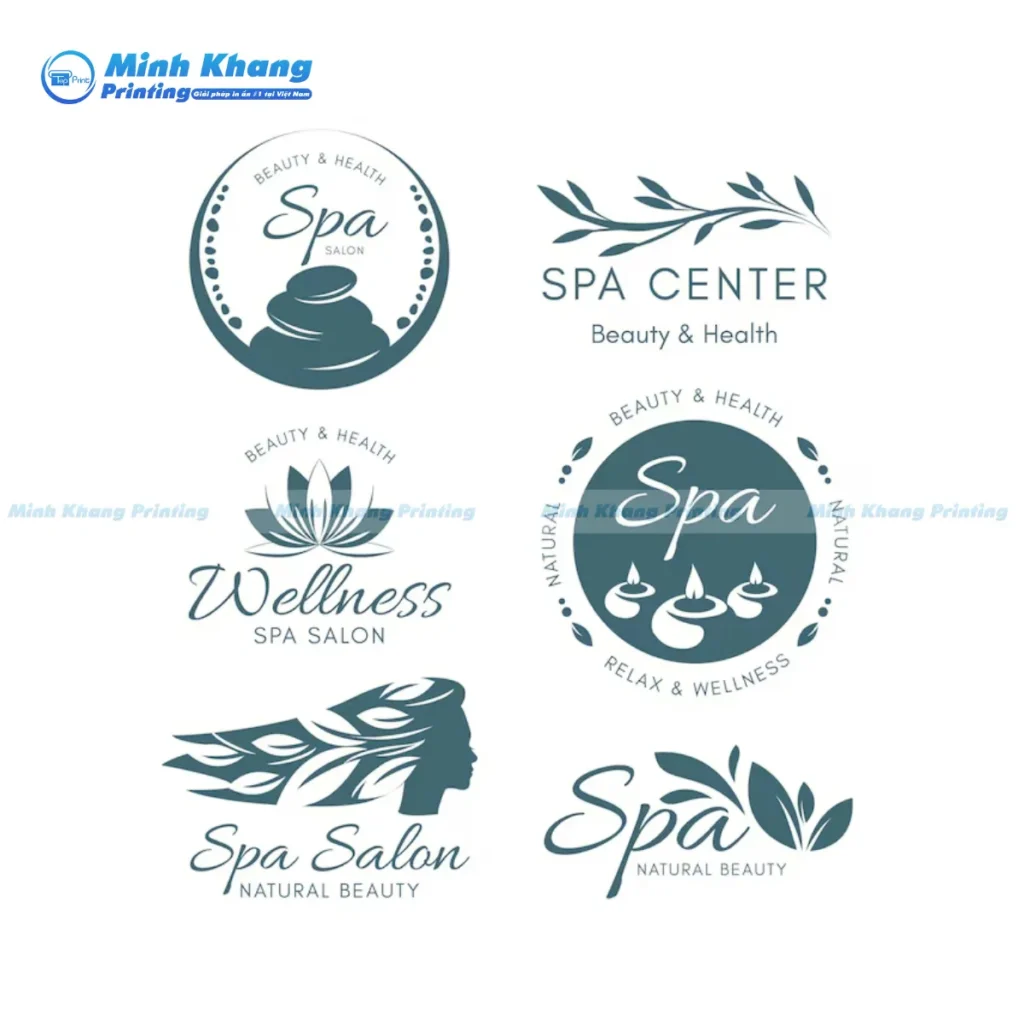 Mẫu logo spa dán chai lọ bằng decal trong suốt giúp sản phẩm trông tinh tế
