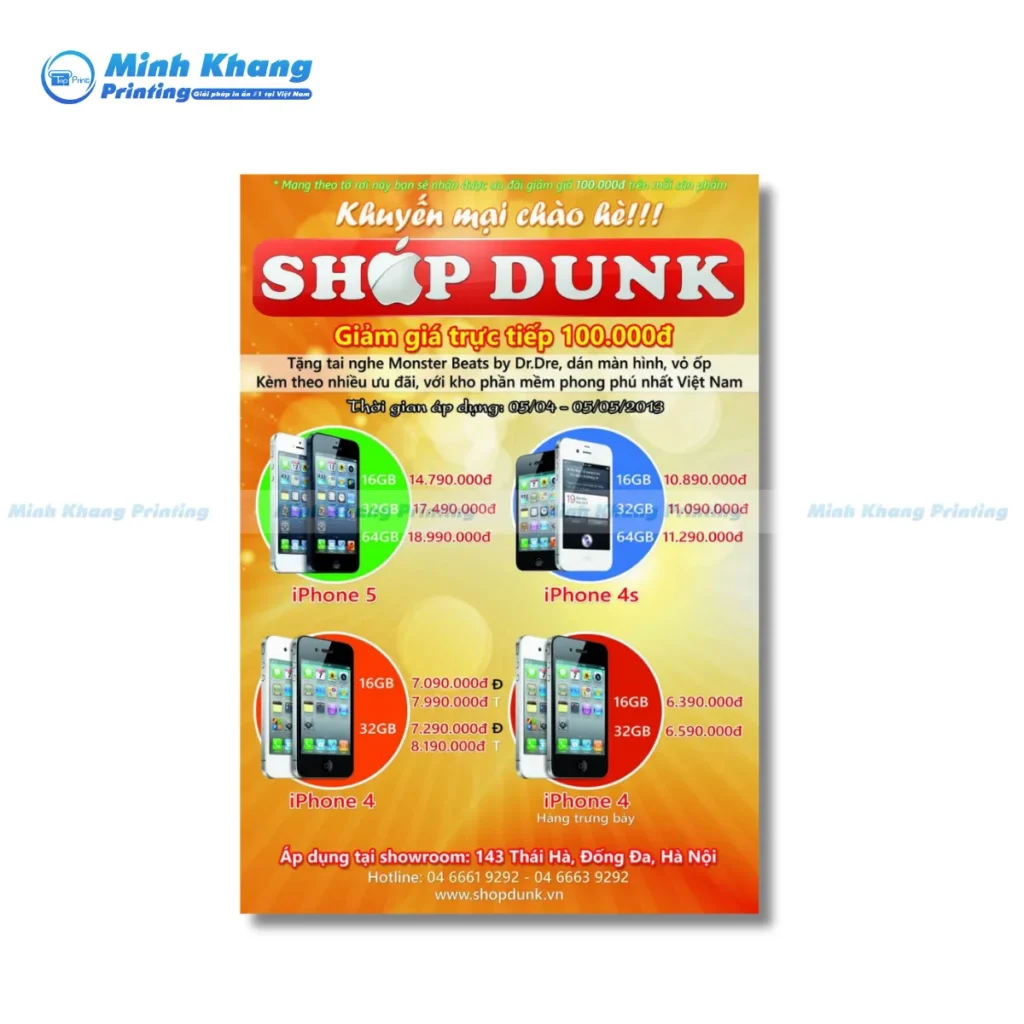 Mẫu tờ rơi quảng cáo khuyễn mãi chào hè SHOP DRUNK giảm giá trực tiếp 100.000VNĐ