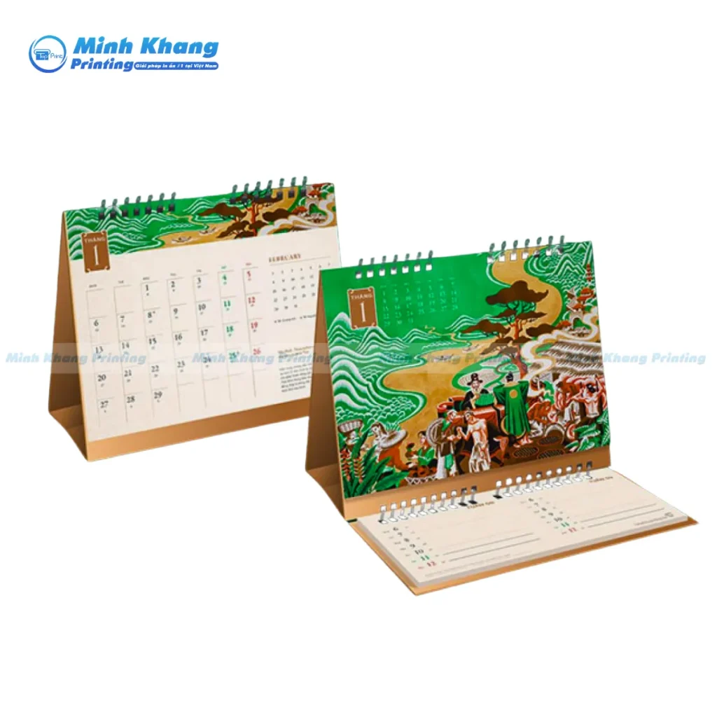 Mẫu lịch vẽ tranh nghệ thuật mang đậm nét văn hóa truyền thống Việt Nam trong dịp Tết