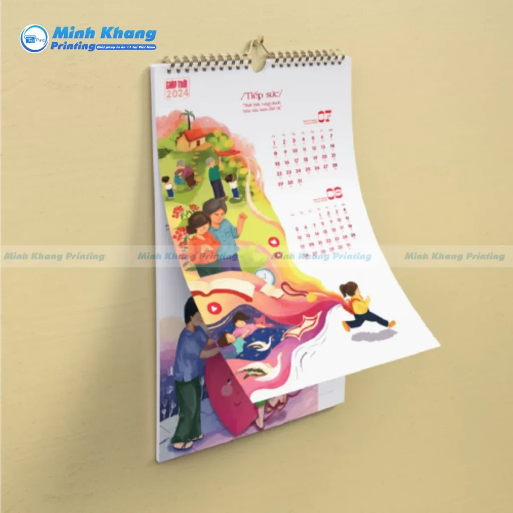 Mẫu lịch treo tường 7 tờ có tính nghệ thuật cao cho công ty thiết kế