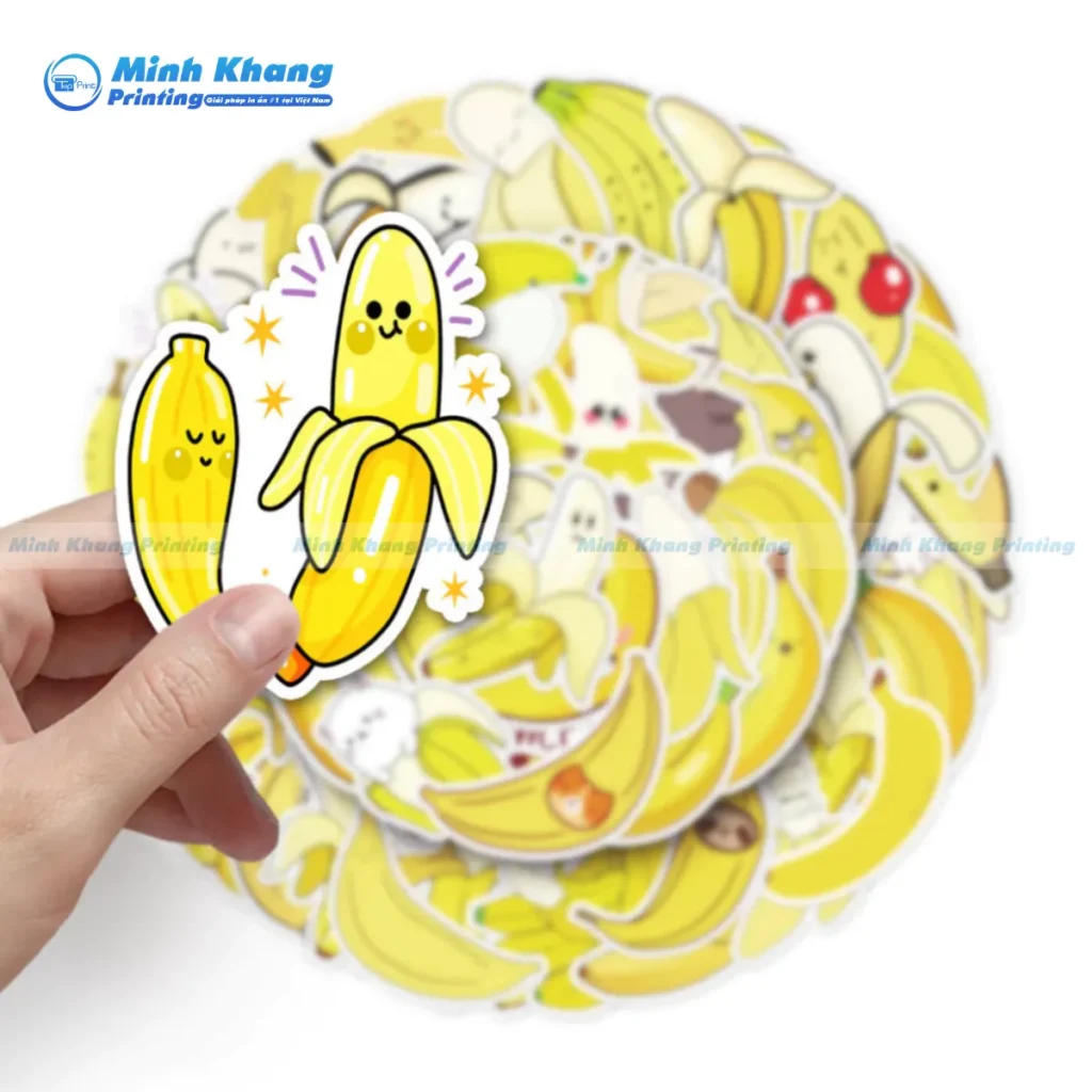Mẫu sticker chuối lột vỏ trang trí điện thoại siêu dễ thương