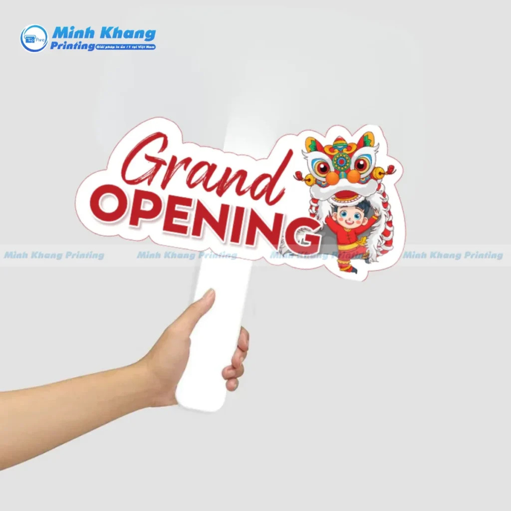 Quy Cách In Hashtag Khai Trương Cầm Tay Tại In Minh Khang