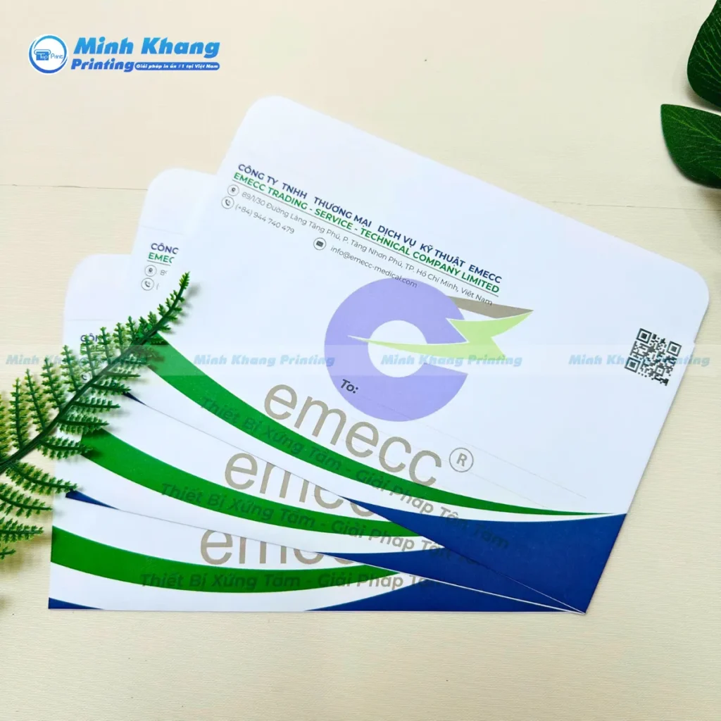 Mẫu phong bì công ty kích thước a6 giấy offset bám mực