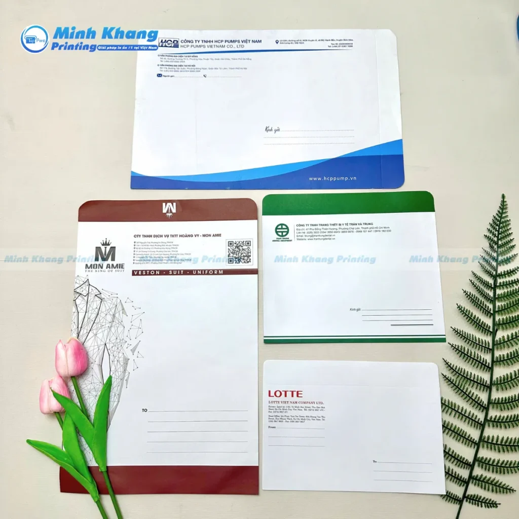 Mẫu phong bì kích thước A4, A5, A6 đáp ứng cho nhiều nhu cầu mục đích khác nhau