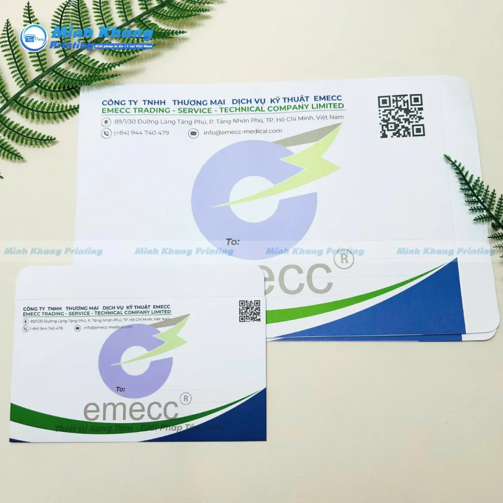 Mẫu phong bì khổ A4 thiết kế nằm ngang, tạo không gian hiển thị rộng rãi cho các thông điệp truyền thông