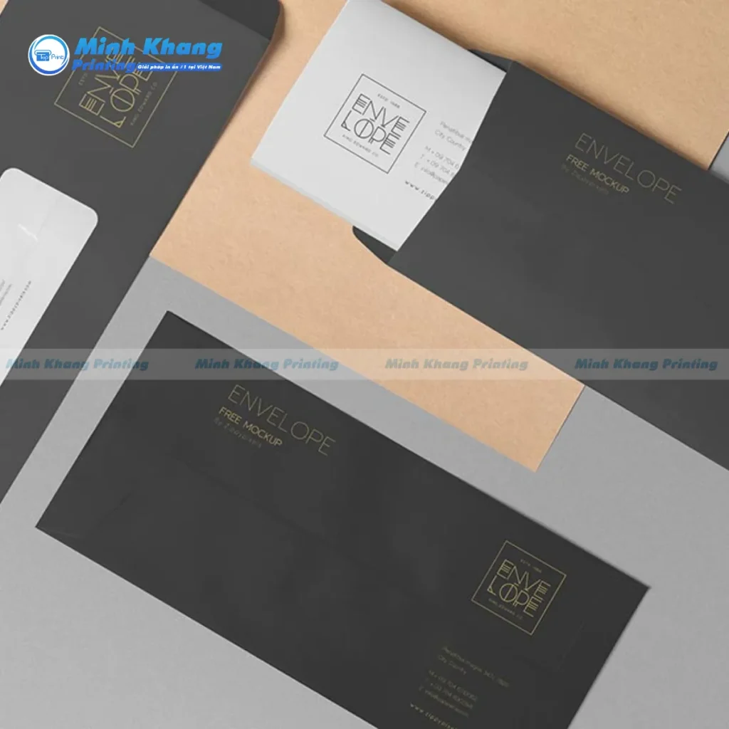 Mẫu phong bì có màng nhựa mica giúp hiển thị chính xác thông tin địa chỉ người nhận được in sẵn