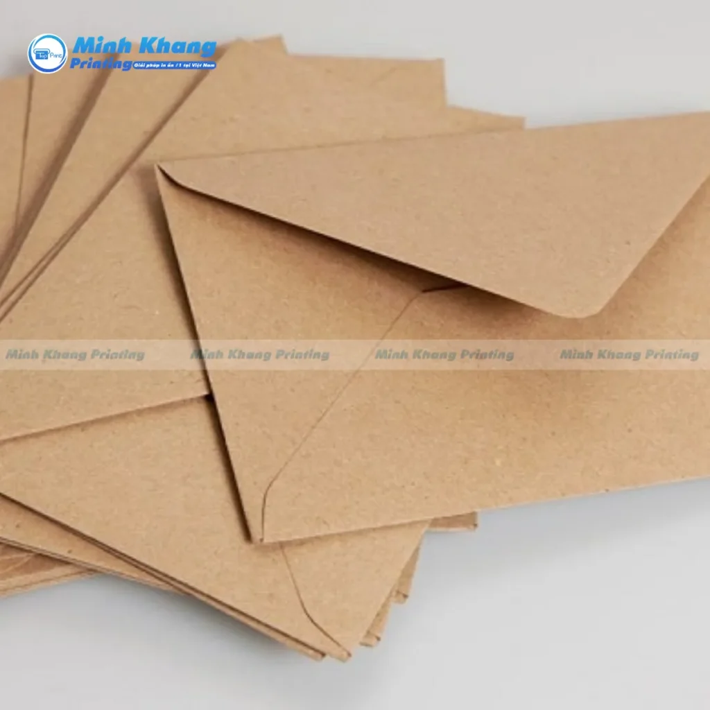 Mẫu phong bì nắp tam giác giấy Kraft màu nâu vintage mang đến hơi thở mộc mạc