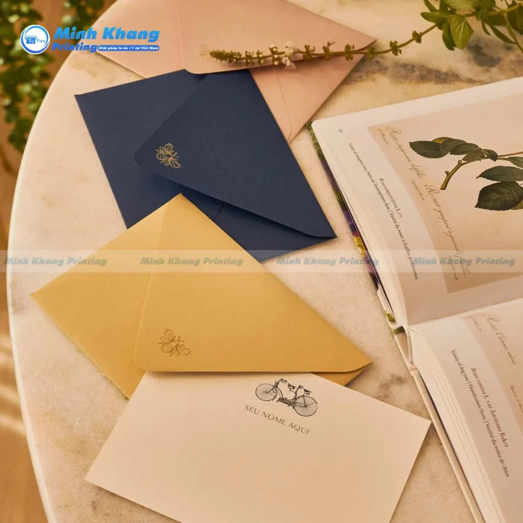 Mẫu phong bì nắp chữ V được thiết kế với phần nắp tam giác nhọn cân đối