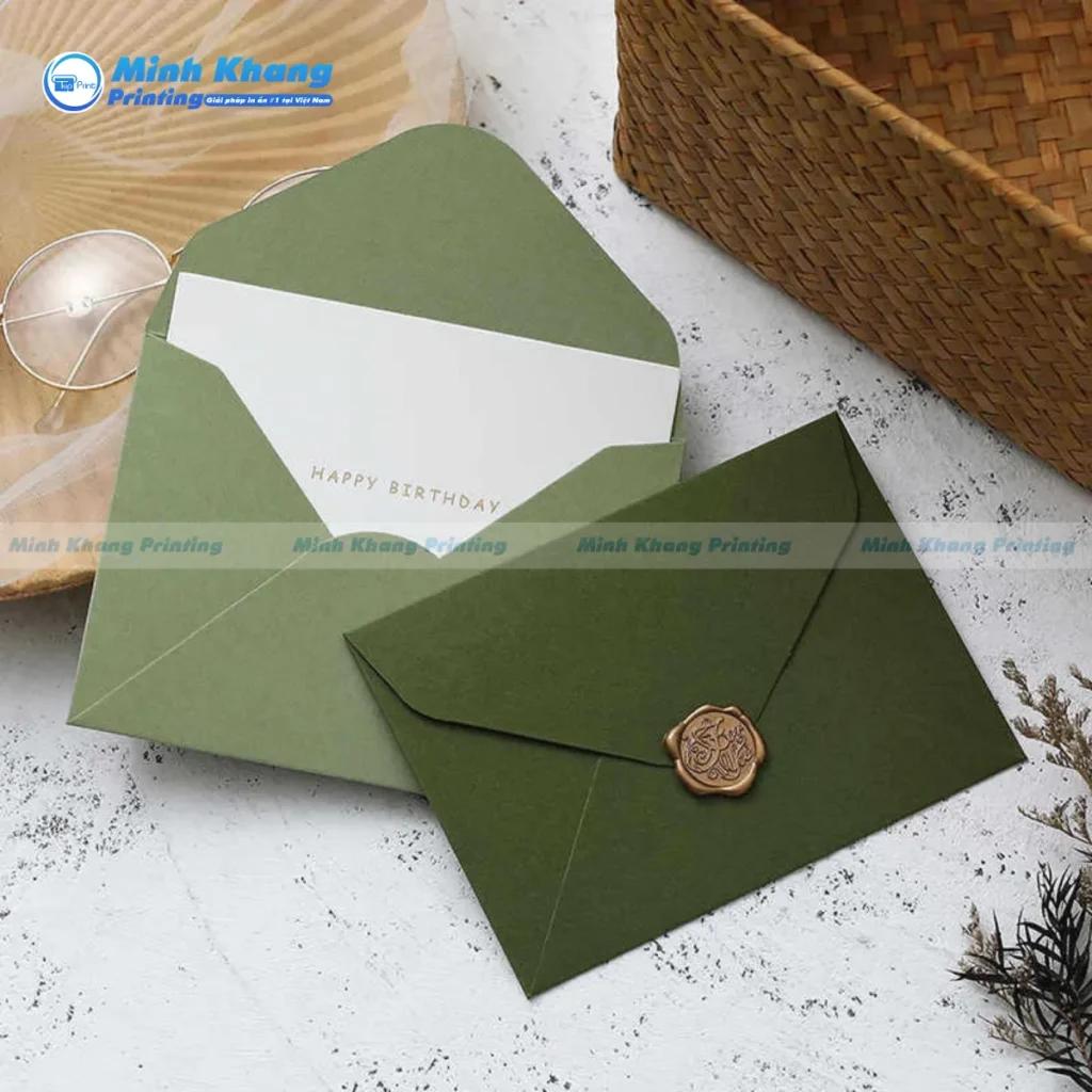 Mẫu phong bì nắp nhọn làm từ giấy mỹ thuật cao cấp giúp nâng tầm giá trị thương hiệu