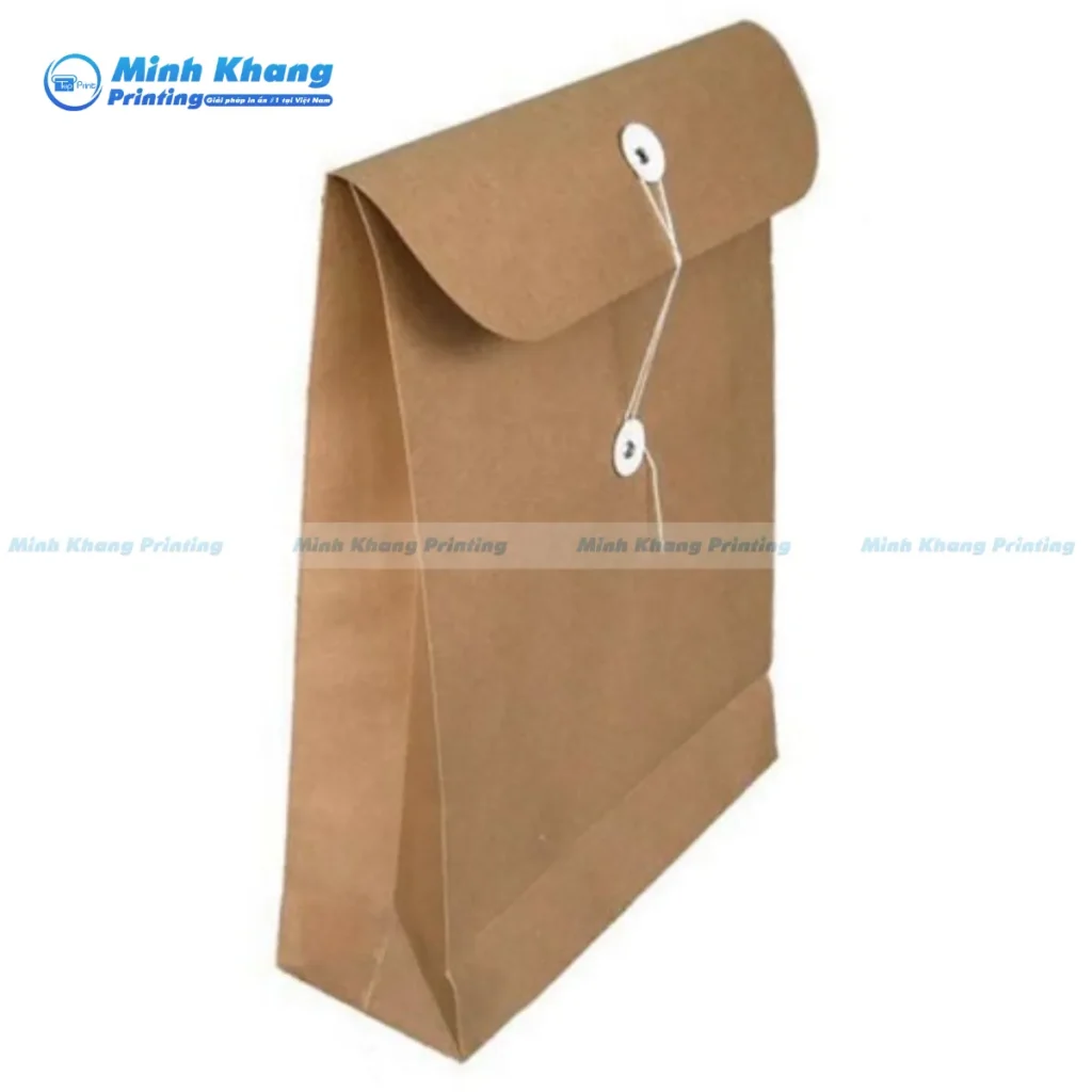 Mẫu phong bì nắp gài định lượng 250gsm đảm bảo độ cứng cáp, bền bỉ và giữ phom dáng
