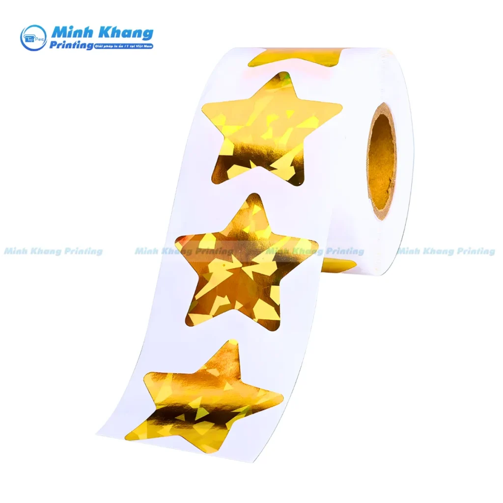 Mẫu sticker ngôi sao lấp lánh với hiệu ứng kim tuyến giúp trang trí sổ tay
