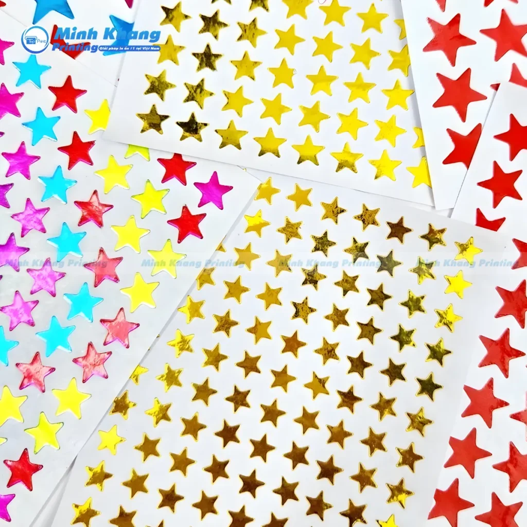 Sticker Ngôi Sao Lấp Lánh Chất Liệu Hologram Cho Sổ Tay