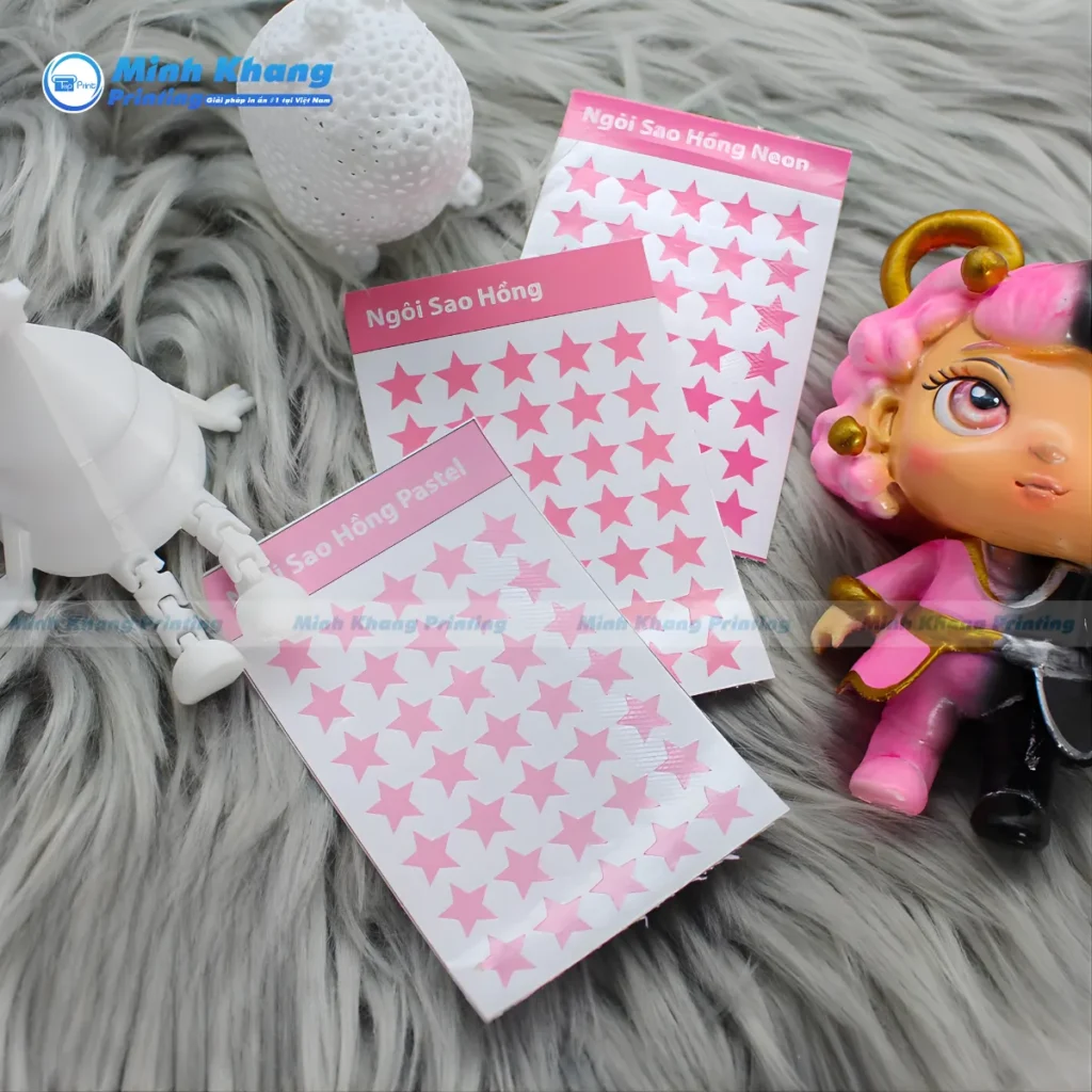 Mẫu sticker ngôi sao sắc màu pastel nhẹ nhàng phù hợp với phong cách trang trí Hàn Quốc