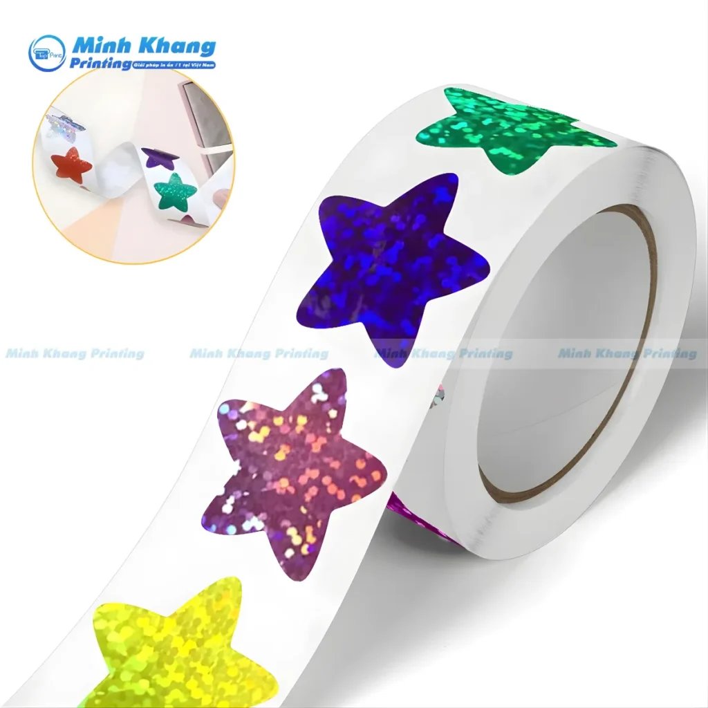 Mẫu sticker ngôi sao thiết kế phong cách Y2K với các đường viền neon rực rỡ