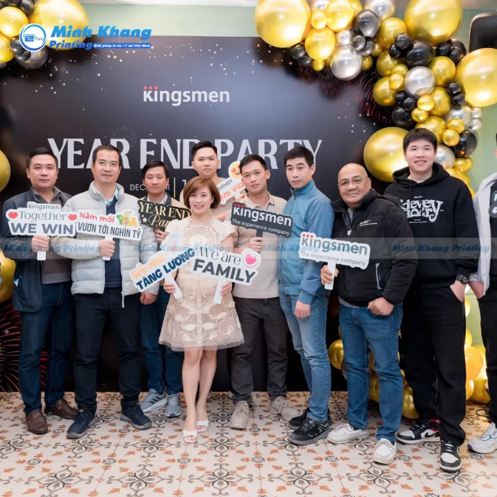 Mẫu hashtag gala dinner sự kiện công ty in ấn sắc nét mang lại vẻ chuyên nghiệp cho buổi tiệc cuối năm