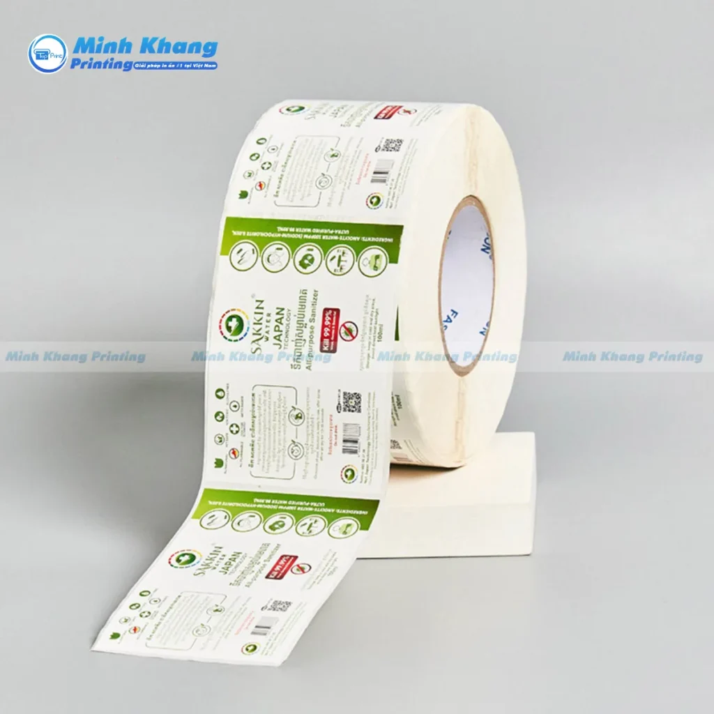 Mẫu tem cuộn dán nắp hộp thực phẩm đảm bảo độ bám dính tốt không thấm nước