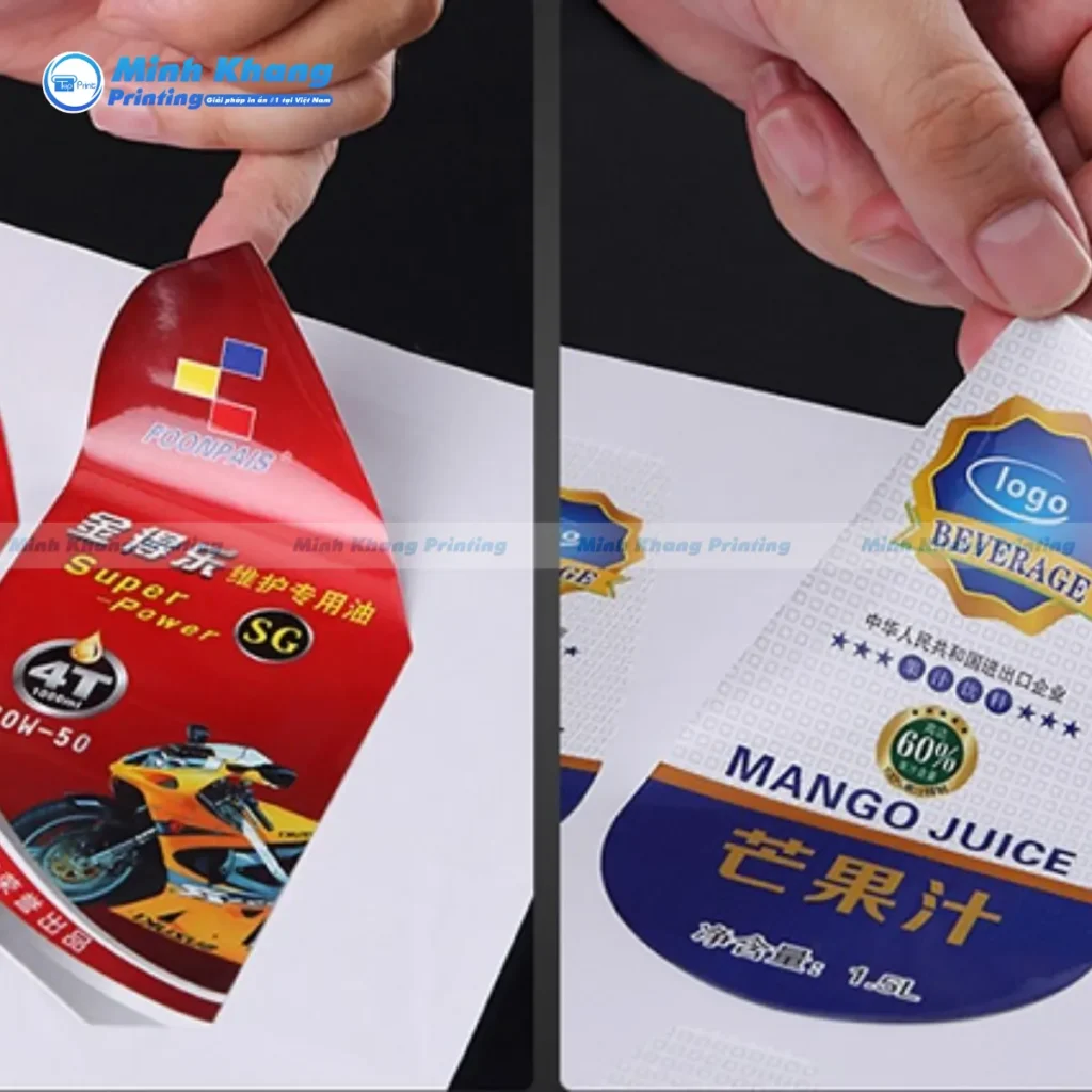Mẫu decal nhựa dán chai nước rửa chén có khả năng chống lại sự ăn mòn của hóa chất tẩy rửa