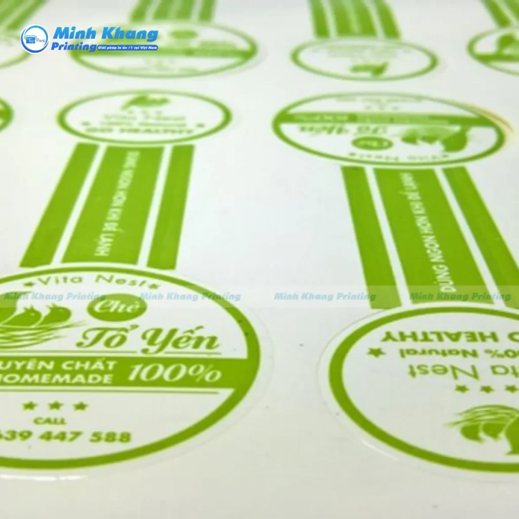 Mẫu decal tem nhựa niêm phong hộp đựng tổ yến