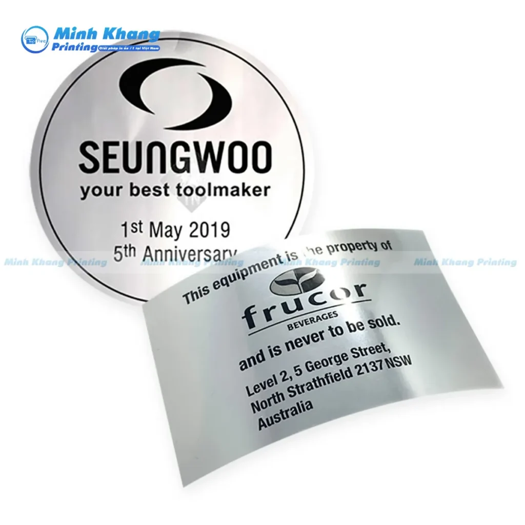 Mẫu decal xi bạc bế tròn chống nước tuyệt đối chuyên dán nắp hộp thực phẩm khô