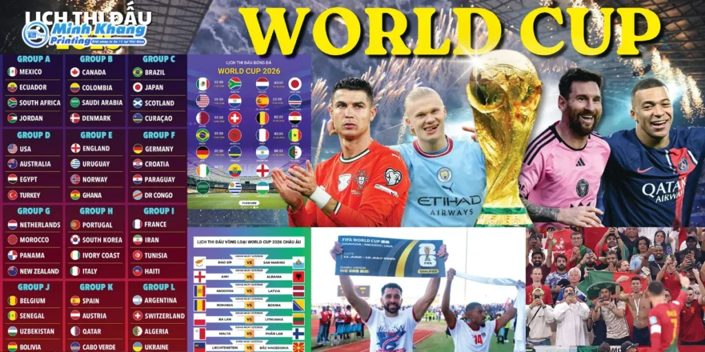 Mẫu lịch World Cup 2026 file png cung cấp lộ trình cụ thể từ vòng bảng cho tới chung kết