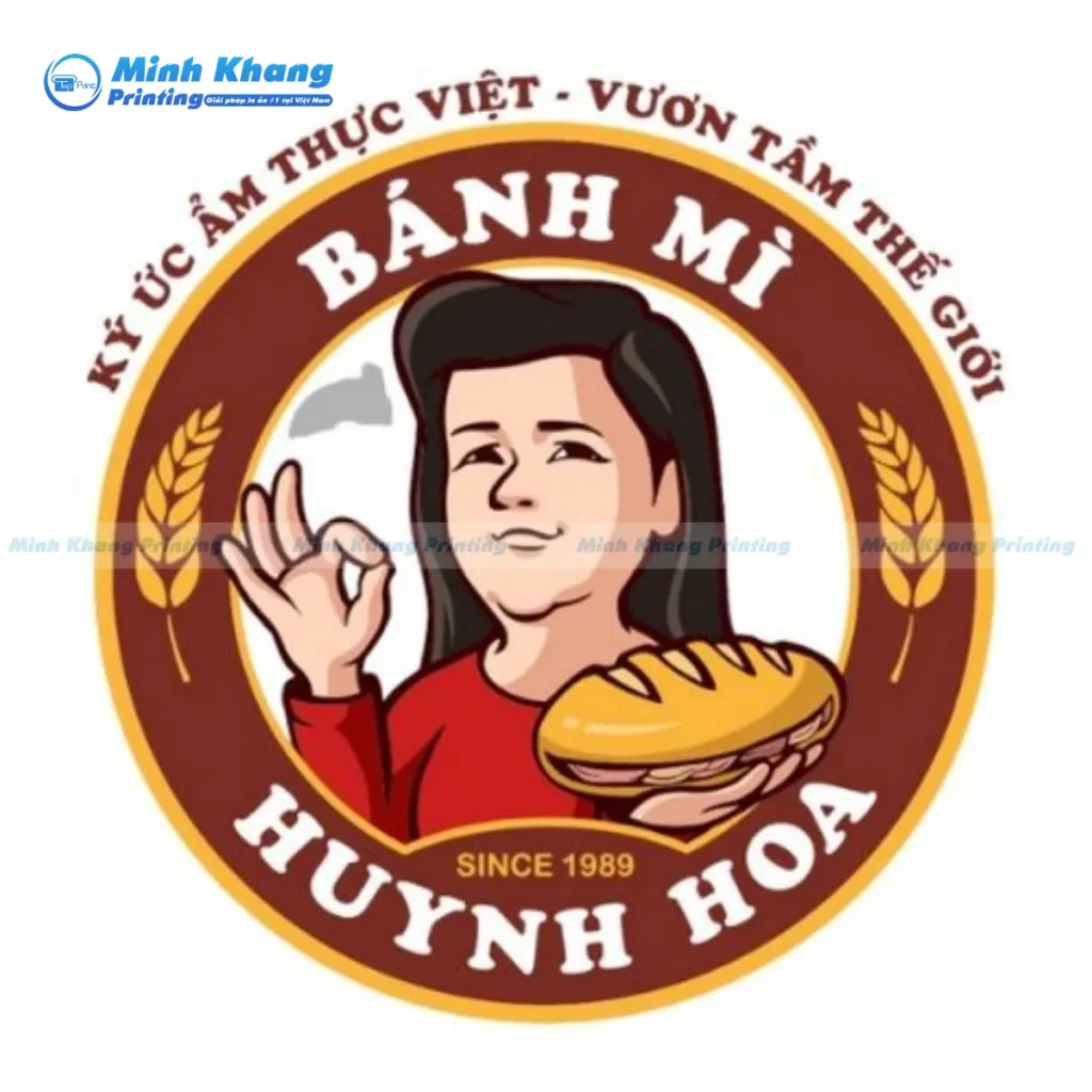 Mẫu logo dán bánh mì Huynh Hoa nổi tiếng khắp sài thành
