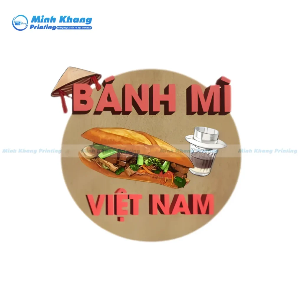 Mẫu logo bánh mì kẹp thịt truyền thống thể hiện rõ nét văn hóa ẩm thực Việt