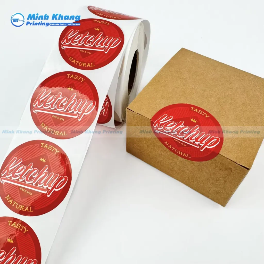 Mẫu tem niêm phong logo nhà hàng dán nắp hộp đựng thức ăn